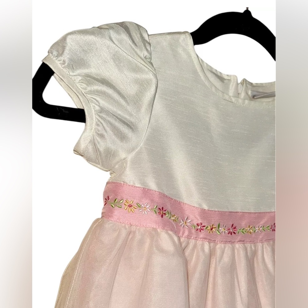 NWT Gymboree VINTAGE 2000 Pink Flowergirl Easter Dress Short Sleeve Tulle Sz 6 - Picture 4 of 12